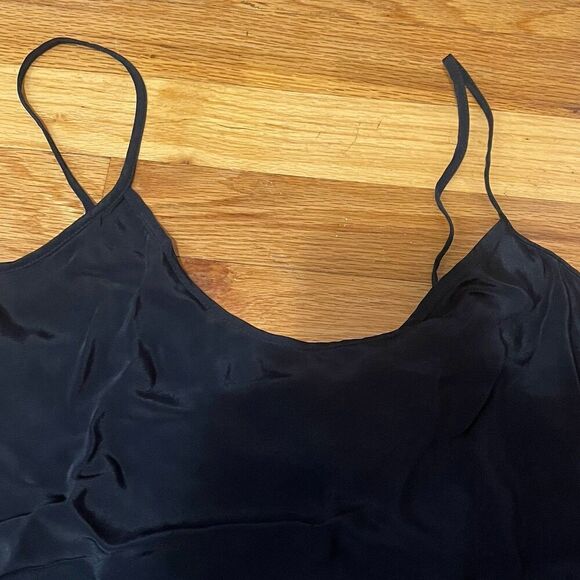 J.CREW Ruffle Button-up Shirt in Crinkle Chiffon Size 4 Black NEW Modern CF436 - Picture 10 of 16